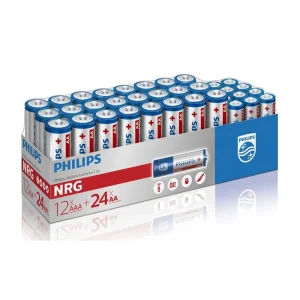 Батарейка Philips Power Alkaline щелочная AA+ААА картон, 24+12 шт, LR036G36W/10 UA